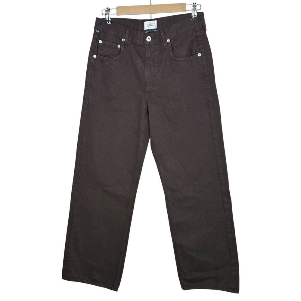 Citizens of Humanity Lindz Pants Womens 26 Carob Brown Easy Straight Leg Casual